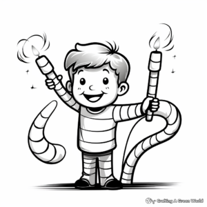 Child-friendly Candy Cane Lights Coloring Pages 4