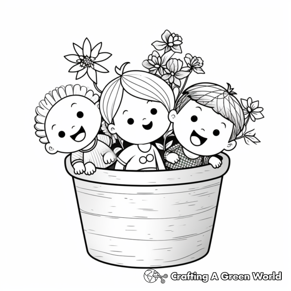 Flower Pot Coloring Pages - Free & Printable!