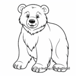 Child-Friendly Cartoon Grizzly Bear Coloring Pages 2