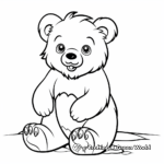 Child-Friendly Cartoon Grizzly Bear Coloring Pages 3