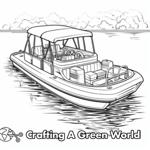 Pontoon Boat Coloring Pages - Free &amp; Printable!