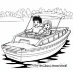 Child-Friendly Cartoon Pontoon Boat Coloring Pages 4