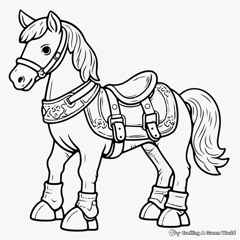 Child-Friendly Pony Saddle Coloring Pages 3