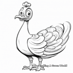 Children-Friendly Peacock Cartoon Coloring Pages 1