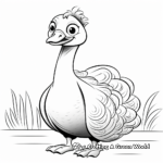 Children-Friendly Peacock Cartoon Coloring Pages 3