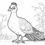 Children-Friendly Peacock Cartoon Coloring Pages 4