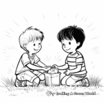 Children Sharing Kindness Coloring Sheets 2