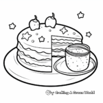 Children’s Simple Sponge Cake Coloring Pages 1