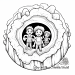 Children's Beginner Geode Coloring Pages 4
