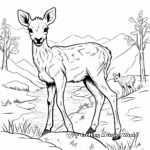 Children's Bighorn Sheep and Landscape Coloring Pages 1