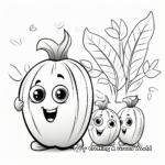 Children's Easy Garden Vegetable Coloring Pages 1