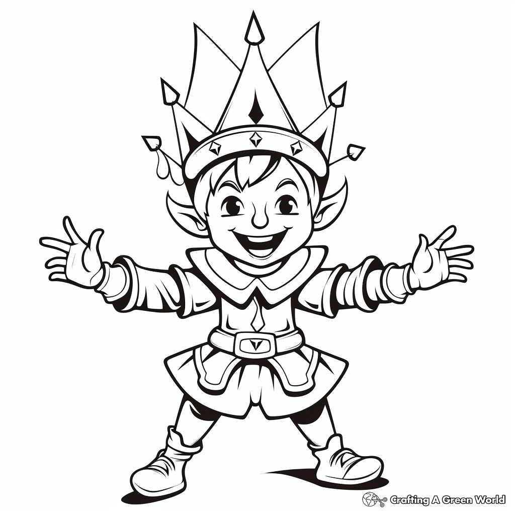 Children's Friendly Medieval Jester Coloring Pages 1