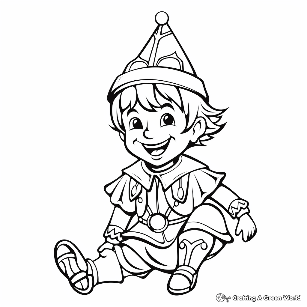 Children's Friendly Medieval Jester Coloring Pages 2