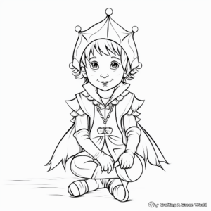 Children's Friendly Medieval Jester Coloring Pages 3