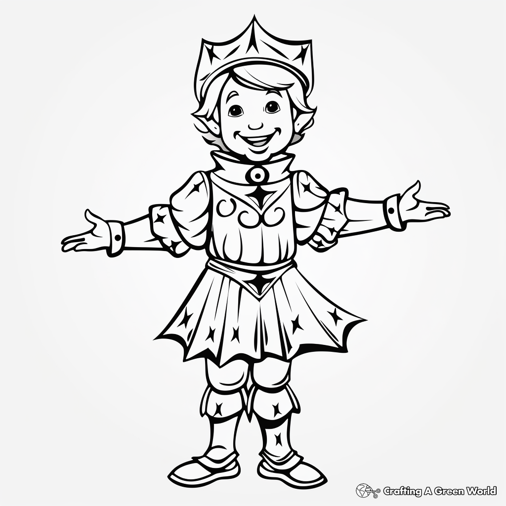 Children's Friendly Medieval Jester Coloring Pages 4