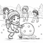 Children's Friendly Snowball Fight Coloring Pages 3