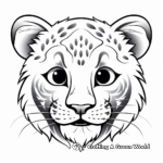 Chilling Snow Leopard Head Coloring Pages 2