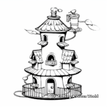 Chimney Bird Feeder Coloring Pages for Adults 2