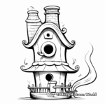 Chimney Bird Feeder Coloring Pages for Adults 4