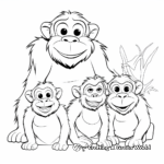 Chimpanzee Family Coloring Sheet 1