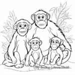 Chimpanzee Family Coloring Sheet 4