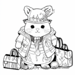 Chinchilla with Accessories Dress-Up Coloring Pages 1