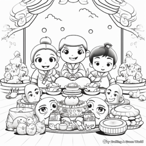 Chinese New Year Feast Coloring Pages 2