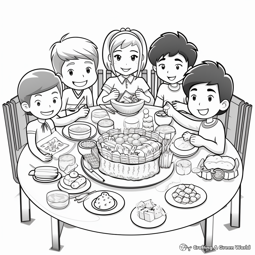 Chinese New Year Feast Coloring Pages 3