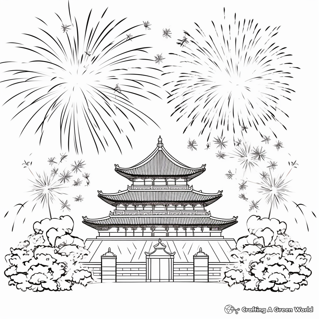 Chinese New Year Fireworks 2023 Coloring Sheets 1