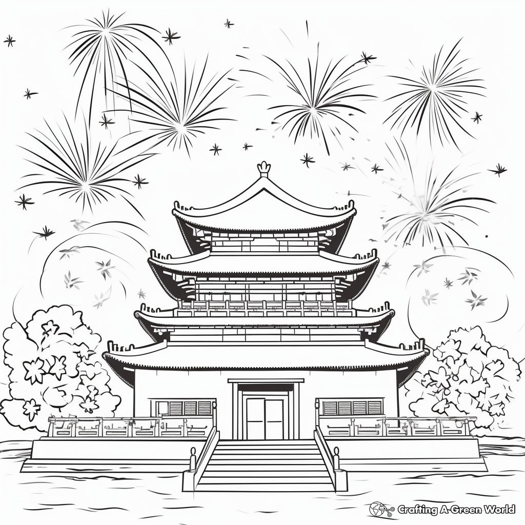 Chinese New Year Fireworks 2023 Coloring Sheets 4