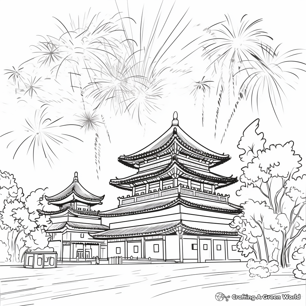 Chinese New Year Fireworks Coloring Pages 3