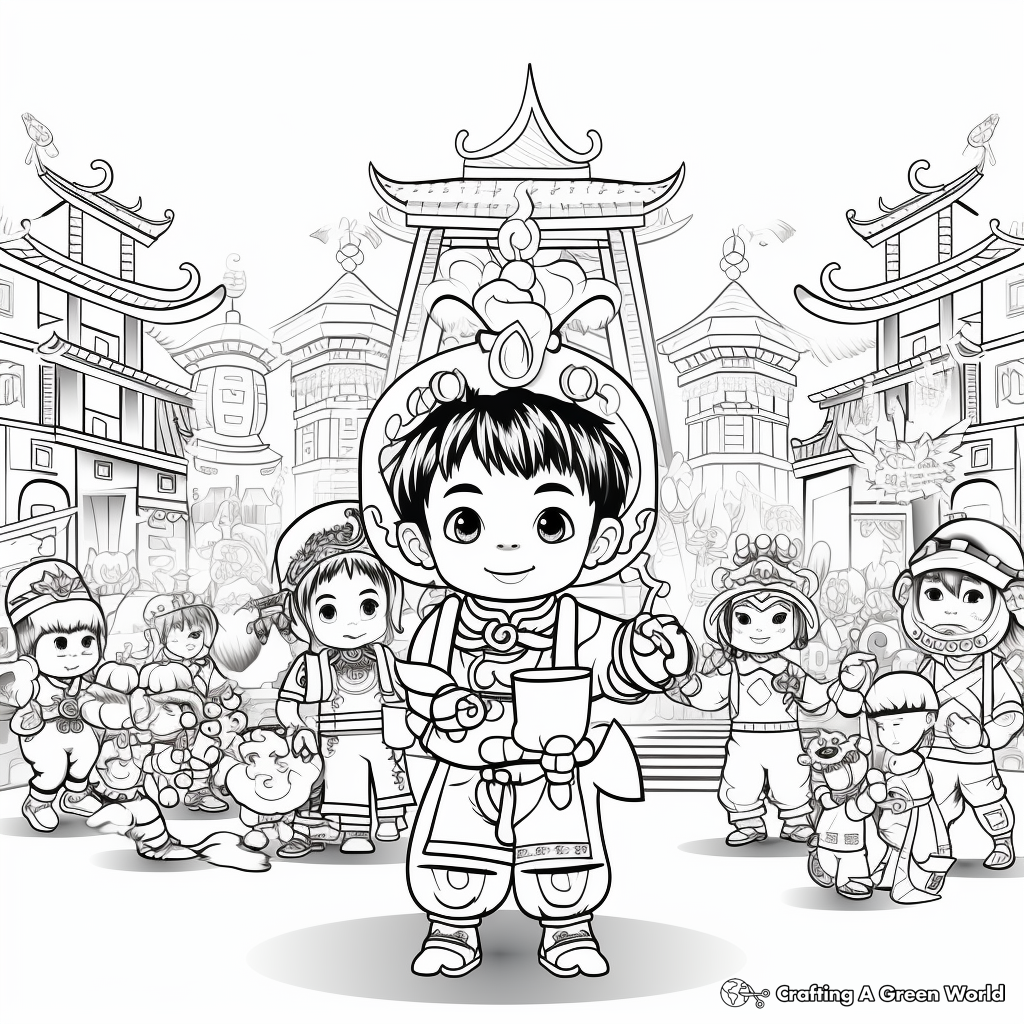 Chinese New Year Parade Coloring Pages 3