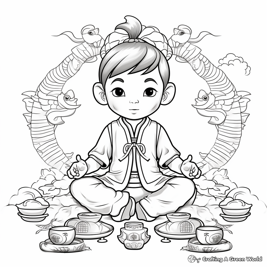 Chinese New Year Symbols 2023 Coloring Pages for Adults 4