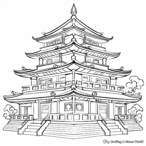 Chinese New Year Temple Fair 2023 Coloring Pages 2