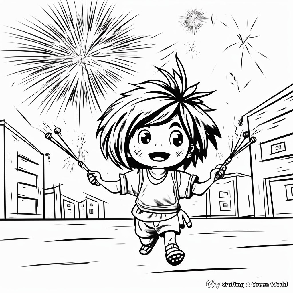 Chinese New Year's Eve Firecracker 2023 Coloring Pages 2