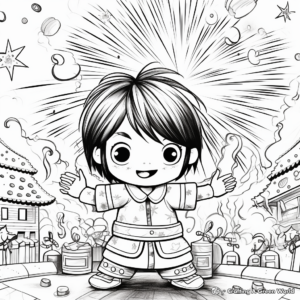 Chinese New Year's Eve Firecracker 2023 Coloring Pages 4