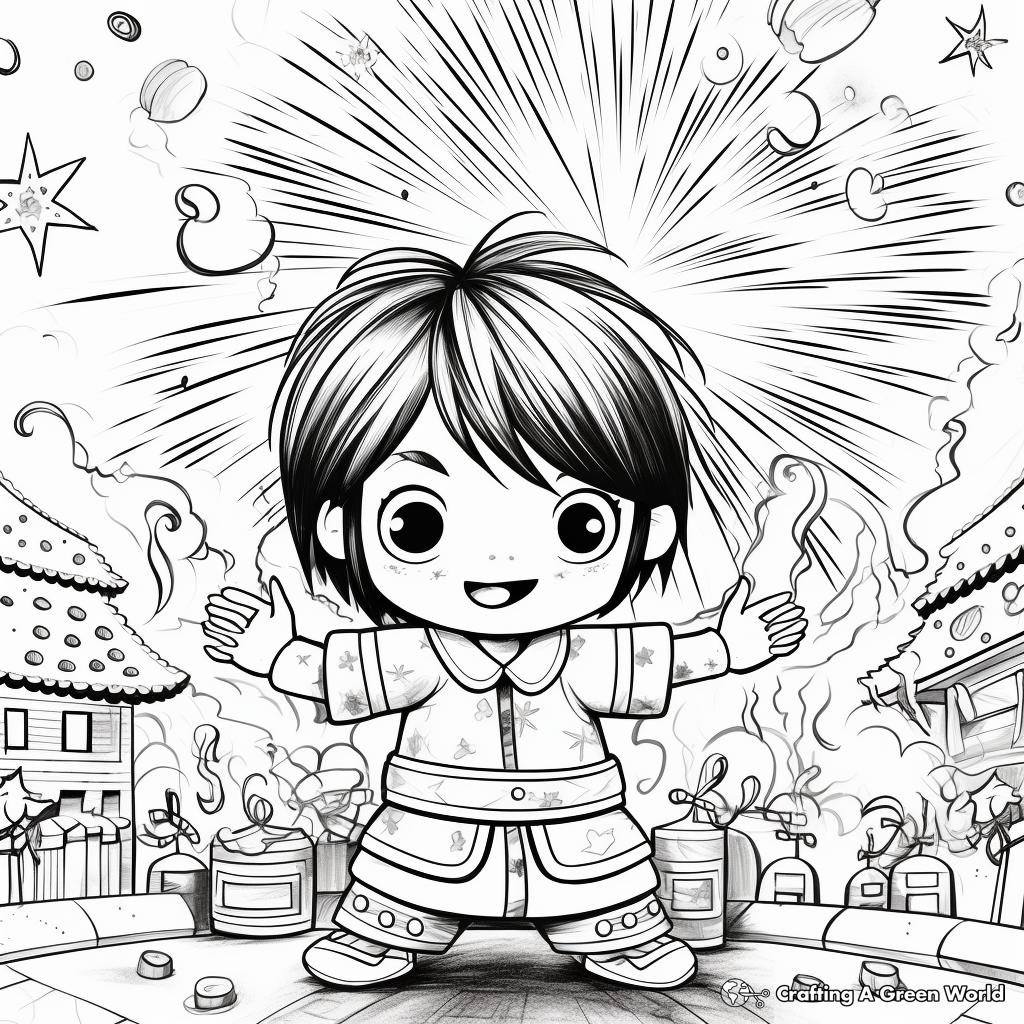 Chinese New Year's Eve Firecracker 2023 Coloring Pages 4