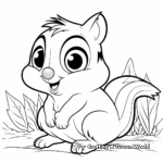 Chipmunk and Bird Friendship Coloring Pages 1