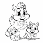 Chipmunk Family: Parents and Babies Coloring Sheets 1