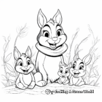 Chipmunk Family: Parents and Babies Coloring Sheets 3