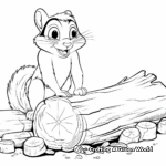 Chipmunk Habitat Coloring Pages: Tree Stumps and Fallen Logs 3
