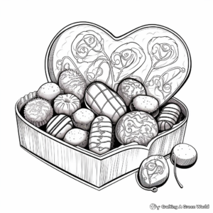 Chocolates Box Coloring Pages for Adults 1