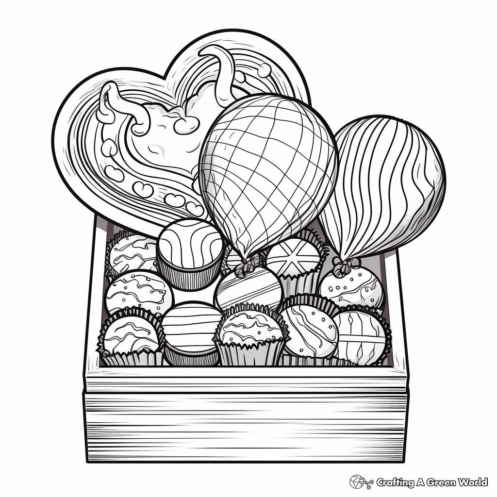 Chocolates Box Coloring Pages for Adults 4