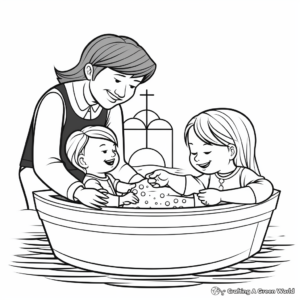 Christening Baptism Coloring Pages 1