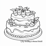 Christmas Cake Coloring Pages for Holiday Fun 1