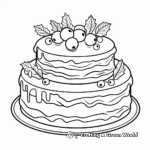 Christmas Cake Coloring Pages for Holiday Fun 4