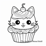 Christmas Cat Cupcake Coloring Pages 3