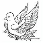 Christmas Peace Dove Coloring Pages 2