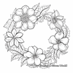 Christmas Poinsettia Wreath Coloring Sheets 2