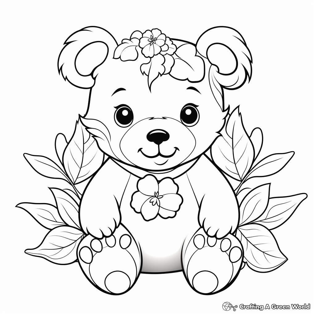 Christmas Teddy Bear Coloring Pages 2